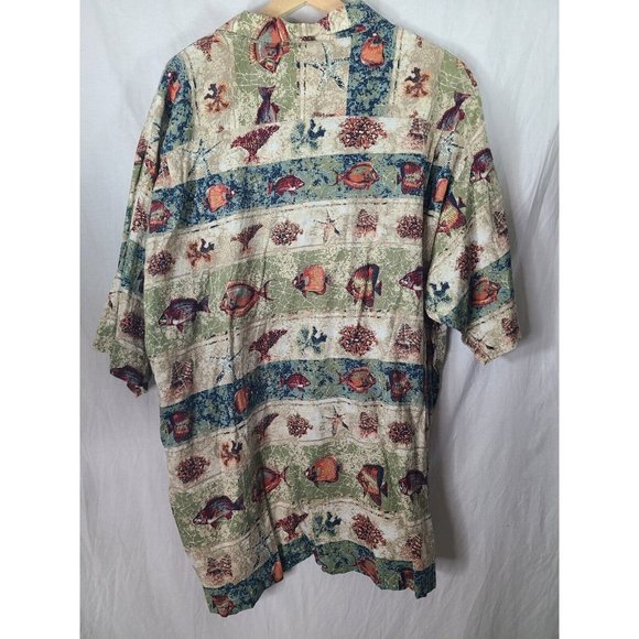 Boca Classics Hawaiian Shirt Mens 3XL Fish Print- Cotton And Rayon - Picture 6 of 6